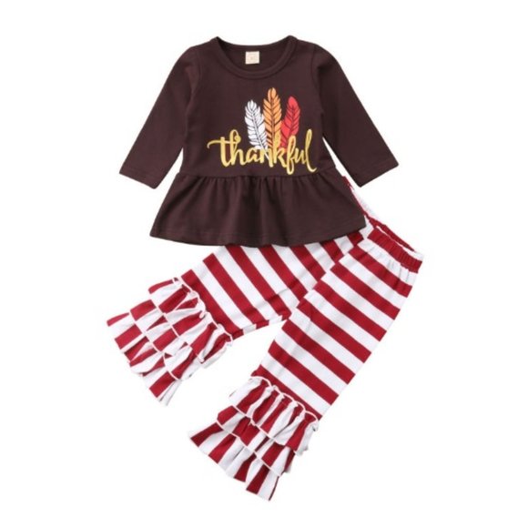 Girl girls toddler top shirt pants turkey Thanksgiving Fall cute adorable new - Picture 2 of 5